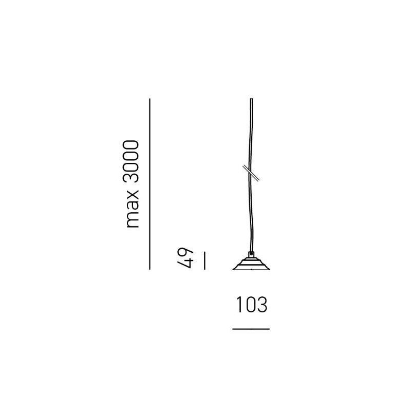 ALICE 3 LUCI SOSPENSIONE DECENTRATA IN METALLO NERO E VETRI BALLOTON FUME DELLA GEA LUCE GEA LUCE - Cristalensi Shop Online