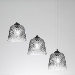 ALICE BINARIO A 3 LUCI IN METALLO NERO E VETRI BALLOTON FUME DELLA GEA LUCE GEA LUCE - Cristalensi Shop Online 2