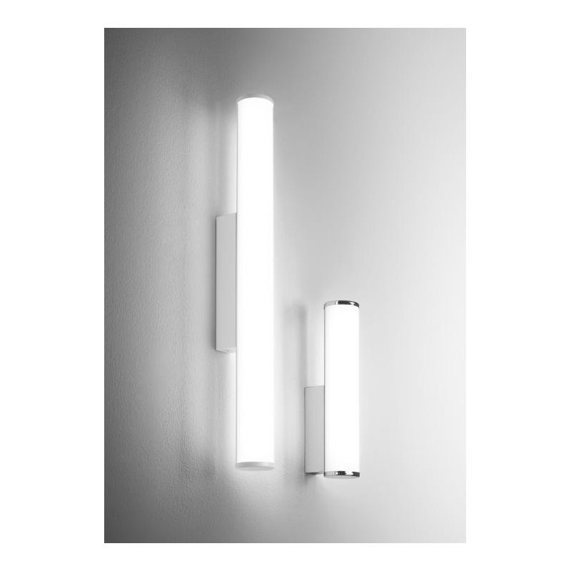 POLAR LAMPADA DA SPECCHIO IN METALLO BIANCO O CROMO IP44 LED 7W LUCE 3000K ALTEZZA CM 30 GEA LUCE - Cristalensi Shop Online