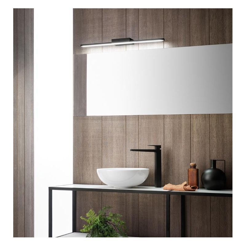 ONE APPLIQUE PER SPECCHIO DA BAGNO MODERNA IP44 LED 16W BIANCO O NERO LUCE 3000K GEA LUCE - Cristalensi Shop Online