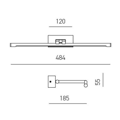 MAGIS APPLIQUE MODERNA ORIENTABILE LED 8W LUCE 3000K O 4000K METALLO 4 FINITURE COLORE GEA LUCE - Cristalensi Shop Online