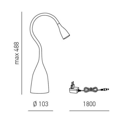 NEKKAR LAMPADA DA TAVOLO A LED 5W LUCE 3000K CON BRACCIO FLESSIBILE IN 4 COLORI GEA LUCE GEA LUCE - Cristalensi Shop Online