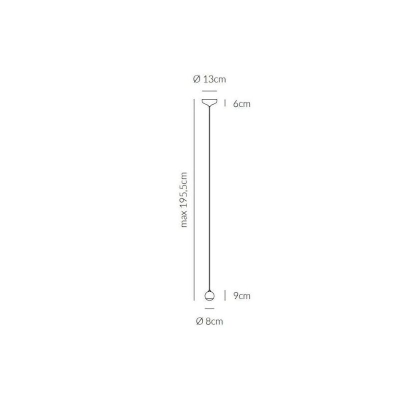 SHALLOW SOSPENSIONE SINGOLA A SFERA DIAMETRO 8 CM BIANCA,NERA O ORO ROSA LED 5W LUCE 3000K MODERNA Vivida International - Crista