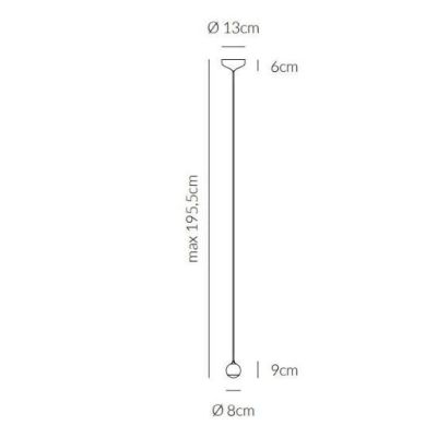 SHALLOW SOSPENSIONE SINGOLA A SFERA DIAMETRO 8 CM BIANCA,NERA O ORO ROSA LED 5W LUCE 3000K MODERNA Vivida International - Crista