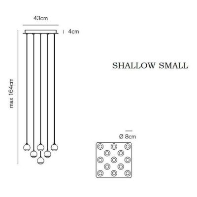 SHALLOW SOSPENSIONE 13 LUCI LED 40W LUCE 3000K BIANCA,NERA O ORO ROSA MODERNA E ELEGANTE Vivida International - Cristalensi Shop