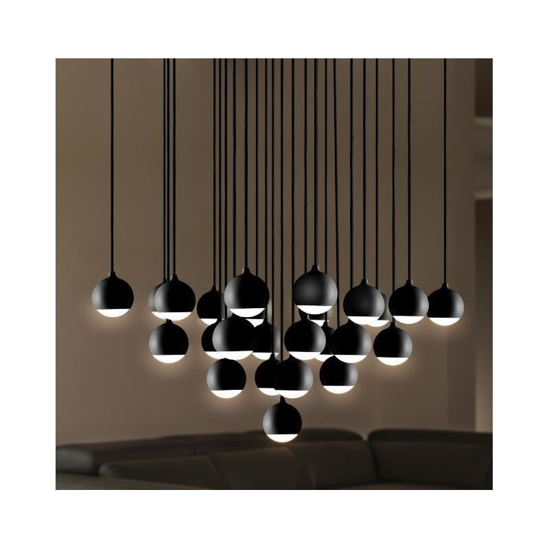 SHALLOW SOSPENSIONE 25 LUCI LED 62W LUCE 3000K BIANCA,NERA O ORO ROSA MODERNA E ELEGANTE Vivida International - Cristalensi Shop