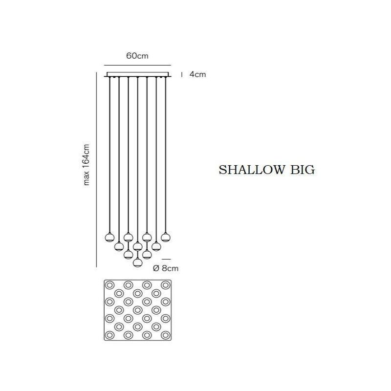 SHALLOW SOSPENSIONE 25 LUCI LED 62W LUCE 3000K BIANCA,NERA O ORO ROSA MODERNA E ELEGANTE Vivida International - Cristalensi Shop