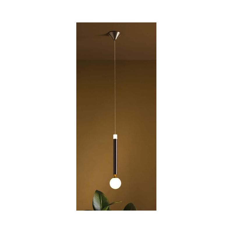 SEVENTY SOSPENSIONE 1 LUCE A MATITA MARRONE LED 6W LUCE 3000K MODERNA E ORIGINALE Vivida International - Cristalensi Shop Online