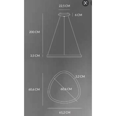 LIFERING SOSPENSIONE IN FORMA OVALE LED 48W BIANCA NERA O SABBIA MODERNA Vivida International - Cristalensi Shop Online