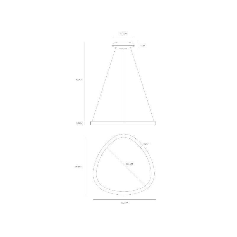 LIFERING SOSPENSIONE IN FORMA OVALE LED 60W BIANCA NERA O SABBIA MODERNA Vivida International - Cristalensi Shop Online