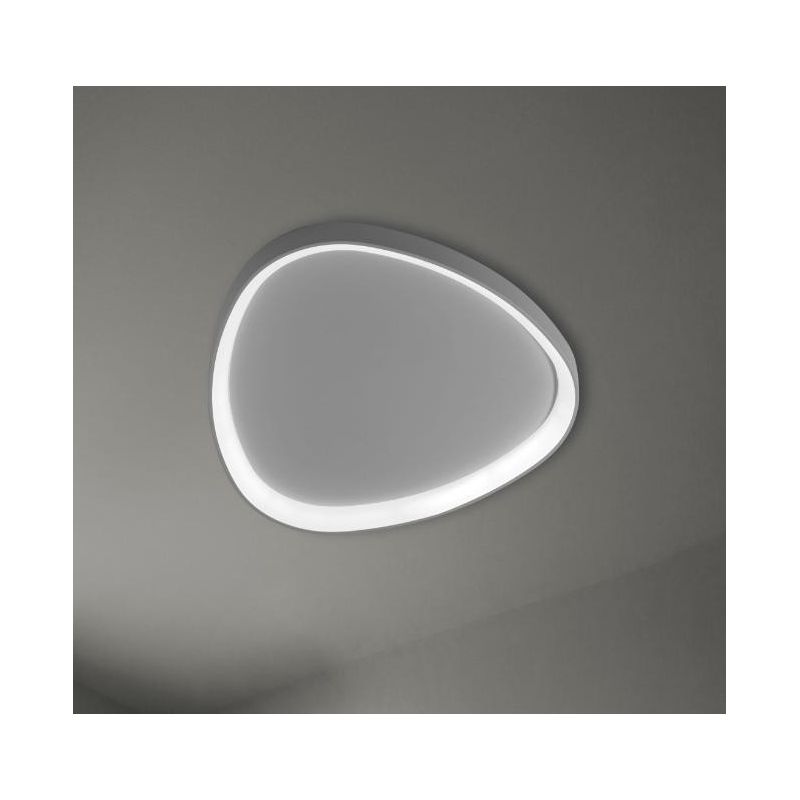 LIFERING PLAFONIERA OVALE MODERNA LED 38W LUCE 3000K BIANCA NERA O SABBIA Vivida International - Cristalensi Shop Online