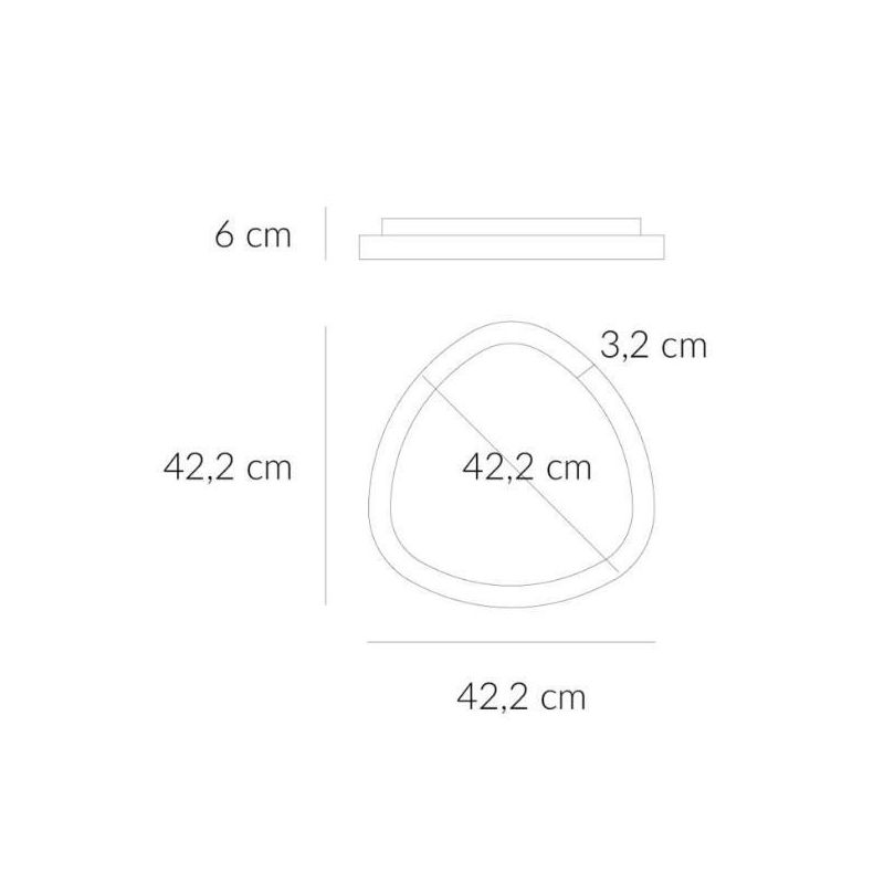 LIFERING PLAFONIERA OVALE MODERNA LED 38W LUCE 3000K BIANCA NERA O SABBIA Vivida International - Cristalensi Shop Online