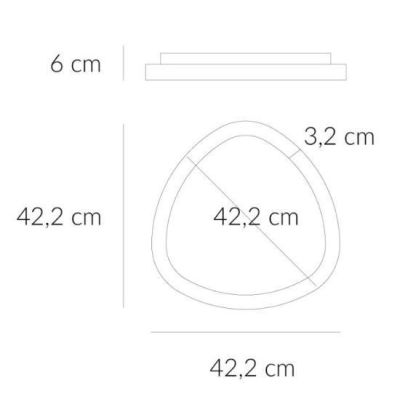 LIFERING PLAFONIERA OVALE MODERNA LED 38W LUCE 3000K BIANCA NERA O SABBIA Vivida International - Cristalensi Shop Online