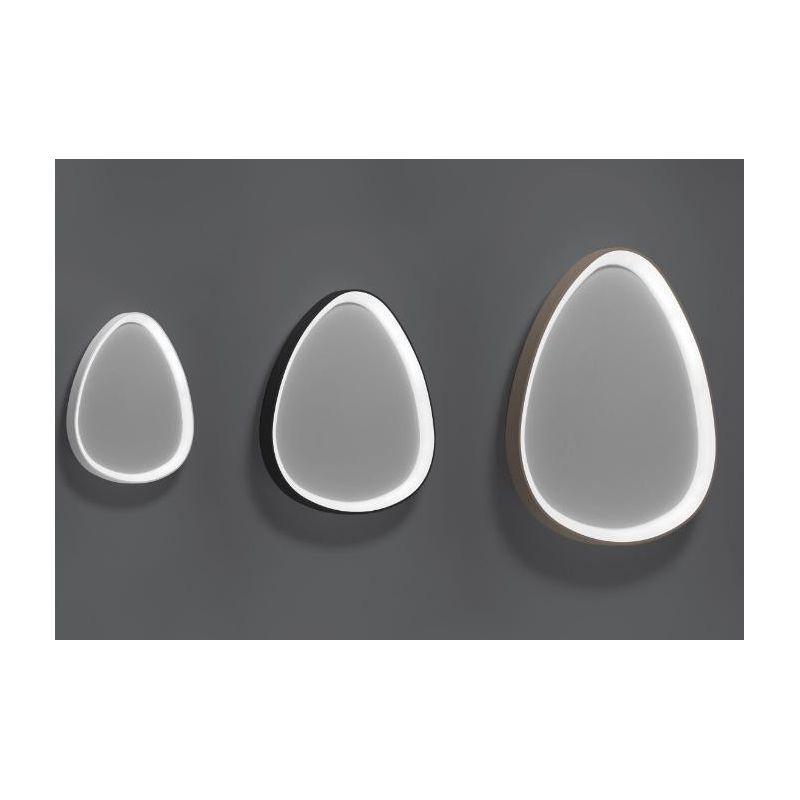 LIFERING PLAFONIERA OVALE MODERNA LED 48W LUCE 3000K BIANCA NERA O SABBIA Vivida International - Cristalensi Shop Online