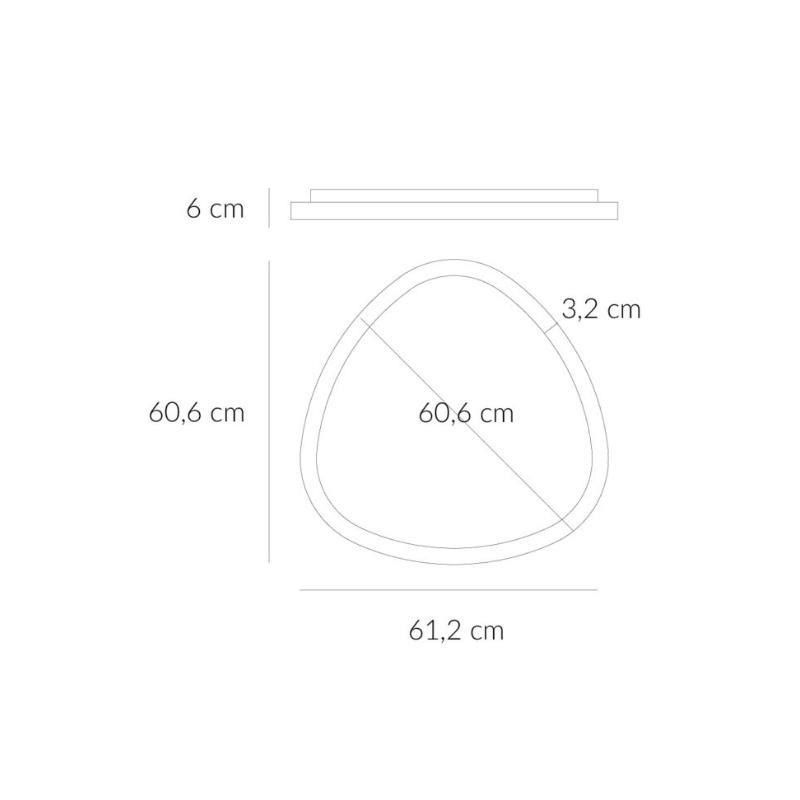 LIFERING PLAFONIERA OVALE MODERNA LED 48W LUCE 3000K BIANCA NERA O SABBIA Vivida International - Cristalensi Shop Online