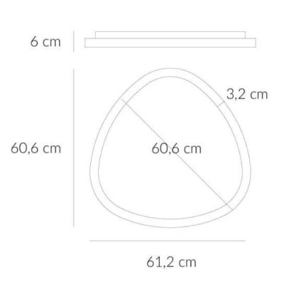 LIFERING PLAFONIERA OVALE MODERNA LED 48W LUCE 3000K BIANCA NERA O SABBIA Vivida International - Cristalensi Shop Online