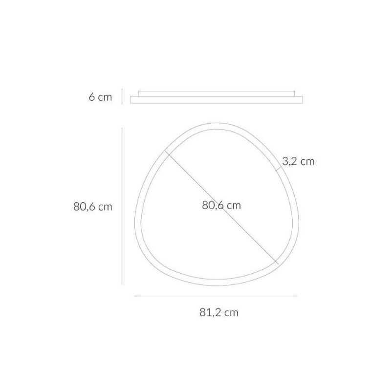 LIFERING PLAFONIERA OVALE MODERNA LED 60W LUCE 3000K BIANCA NERA O SABBIA Vivida International - Cristalensi Shop Online