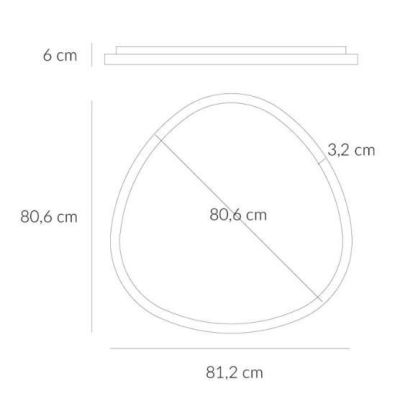 LIFERING PLAFONIERA OVALE MODERNA LED 60W LUCE 3000K BIANCA NERA O SABBIA Vivida International - Cristalensi Shop Online