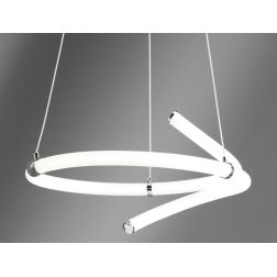 LIGHT LINE SOSPENSIONE MODERNA LED DA 37W DIMMERABILE IN METALLO CROMO E DIFFUSORE BIANCO Vivida International - Cristalensi Sho