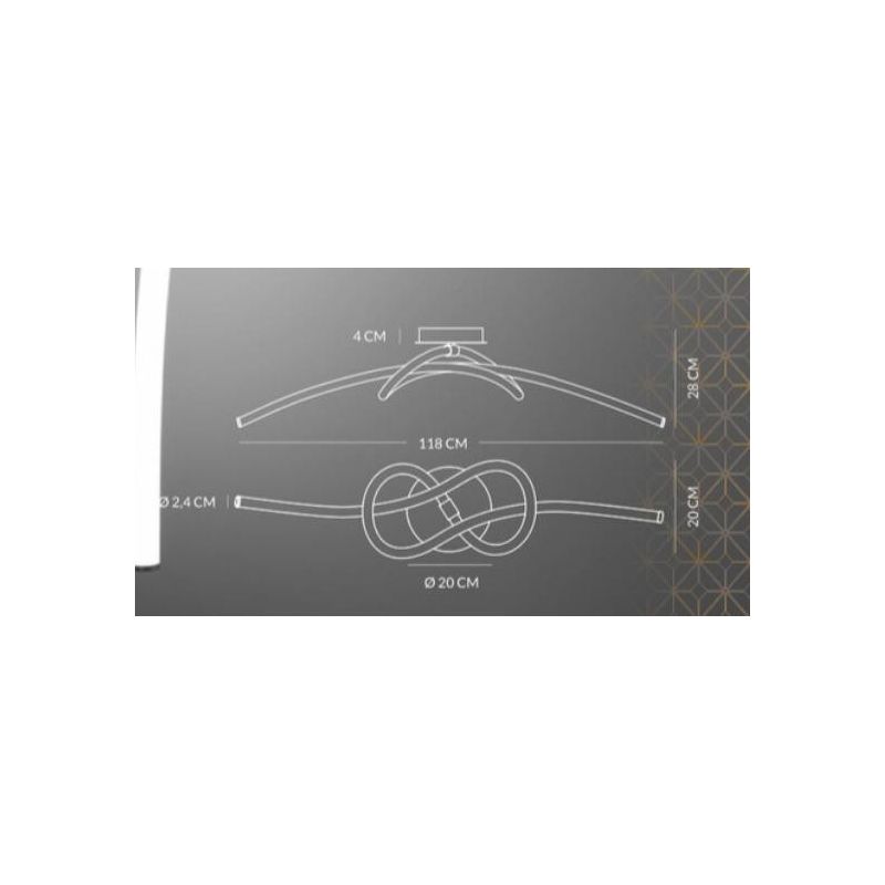 LIGHT LINE PLAFONIERA APPLIQUE LED 32W DIMMERABILE IN METALLO CROMO E DIFFUSORE BIANCO MODERNA Vivida International - Cristalens