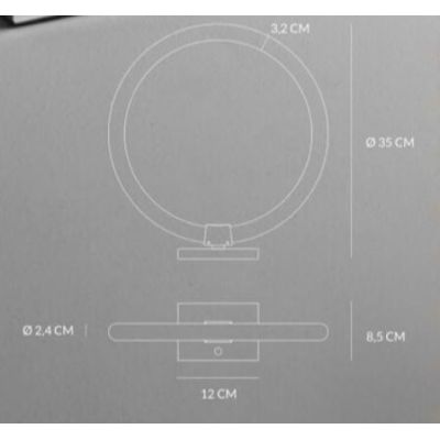 LIGHT LINE LAMPADA DA TAVOLO CON LED 12W DIMMERABILE IN METALLO CROMO CON DIFFUSORE BIANCO Vivida International - Cristalensi Sh