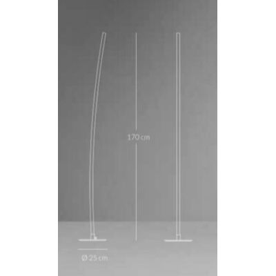 LIGHT LINE LAMPADA DA TERRA CON LED 20W DIMMERABILE IN METALLO CROMO CON DIFFUSORE BIANCO Vivida International - Cristalensi Sho