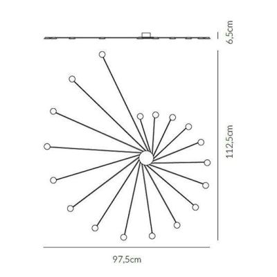 HELIX PLAFONIERA APPLIQUE CON LED 18X2W LUCE 3000K DIMMERABILE MODERNA BIANCA O NERA Vivida International - Cristalensi Shop Onl