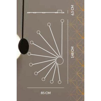 HELIX PLAFONIERA APPLIQUE CON LED 10X2W LUCE 3000K MODERNA BIANCA O NERA Vivida International - Cristalensi Shop Online