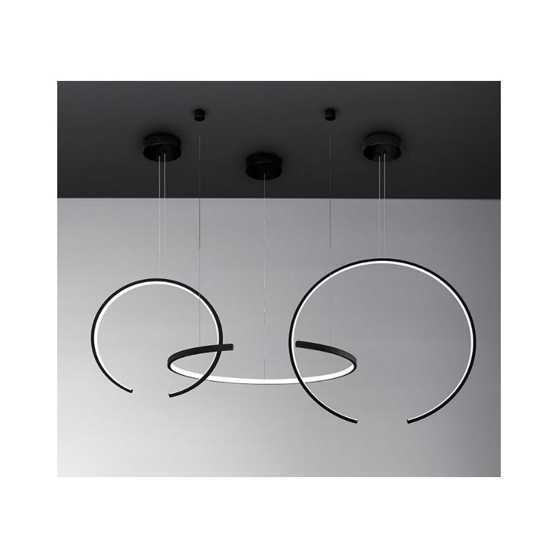 OLYMPIC SOSPENSIONE MODERNA ALLUMINIO BIANCO O NERO LED 100W LUCE 3000K/4000K Vivida International - Cristalensi Shop Online