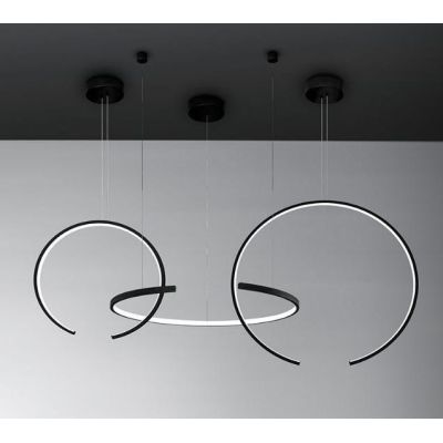 OLYMPIC SOSPENSIONE MODERNA ALLUMINIO BIANCO O NERO LED 100W LUCE 3000K/4000K Vivida International - Cristalensi Shop Online