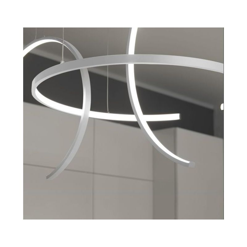 OLYMPIC SOSPENSIONE MODERNA ALLUMINIO BIANCO O NERO LED 100W LUCE 3000K/4000K Vivida International - Cristalensi Shop Online