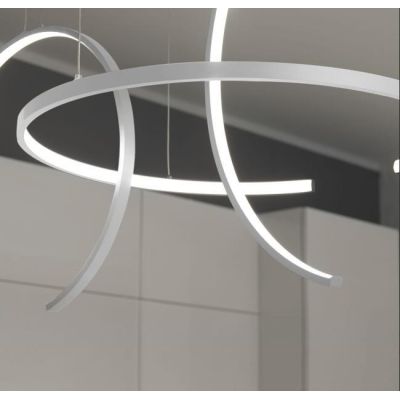 OLYMPIC SOSPENSIONE MODERNA ALLUMINIO BIANCO O NERO LED 100W LUCE 3000K/4000K Vivida International - Cristalensi Shop Online