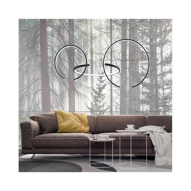 OLYMPIC SOSPENSIONE MODERNA ALLUMINIO BIANCO O NERO LED 100W LUCE 3000K/4000K Vivida International - Cristalensi Shop Online