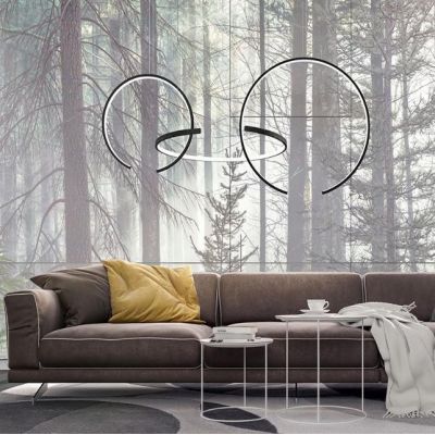 OLYMPIC SOSPENSIONE MODERNA ALLUMINIO BIANCO O NERO LED 100W LUCE 3000K/4000K Vivida International - Cristalensi Shop Online