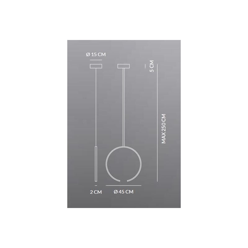 OLYMPIC SOSPENSIONE SINGOLA MODERNA ALLUMINIO BIANCO O NERO LED 25W LUCE 3000K/4000K Vivida International - Cristalensi Shop Onl