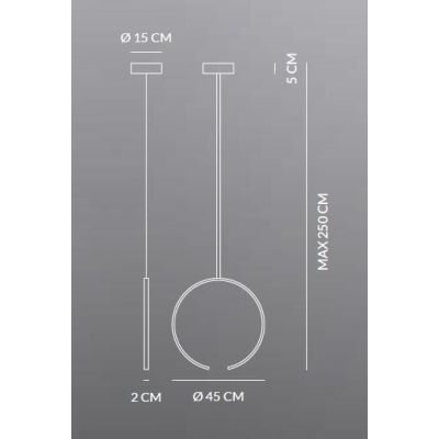 OLYMPIC SOSPENSIONE SINGOLA MODERNA ALLUMINIO BIANCO O NERO LED 25W LUCE 3000K/4000K Vivida International - Cristalensi Shop Onl