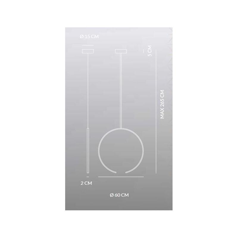 OLYMPIC SOSPENSIONE SINGOLA MODERNA ALLUMINIO BIANCO O NERO LED 30W LUCE 3000K/4000K Vivida International - Cristalensi Shop Onl