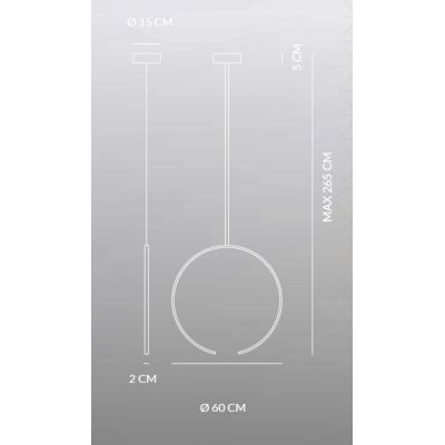 OLYMPIC SOSPENSIONE SINGOLA MODERNA ALLUMINIO BIANCO O NERO LED 30W LUCE 3000K/4000K Vivida International - Cristalensi Shop Onl