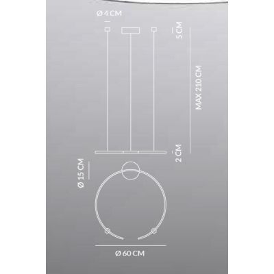 OLYMPIC SOSPENSIONE SINGOLA ALLUMINIO BIANCO O NERO LED 30W LUCE 3000K/4000K MODERNA Vivida International - Cristalensi Shop Onl