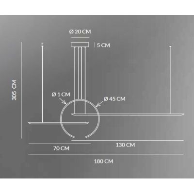 IN & OUT SOSPENSIONE MODERNA ALLUMINIO BIANCO O NERO LED 50W LUCE 3000K Vivida International - Cristalensi Shop Online