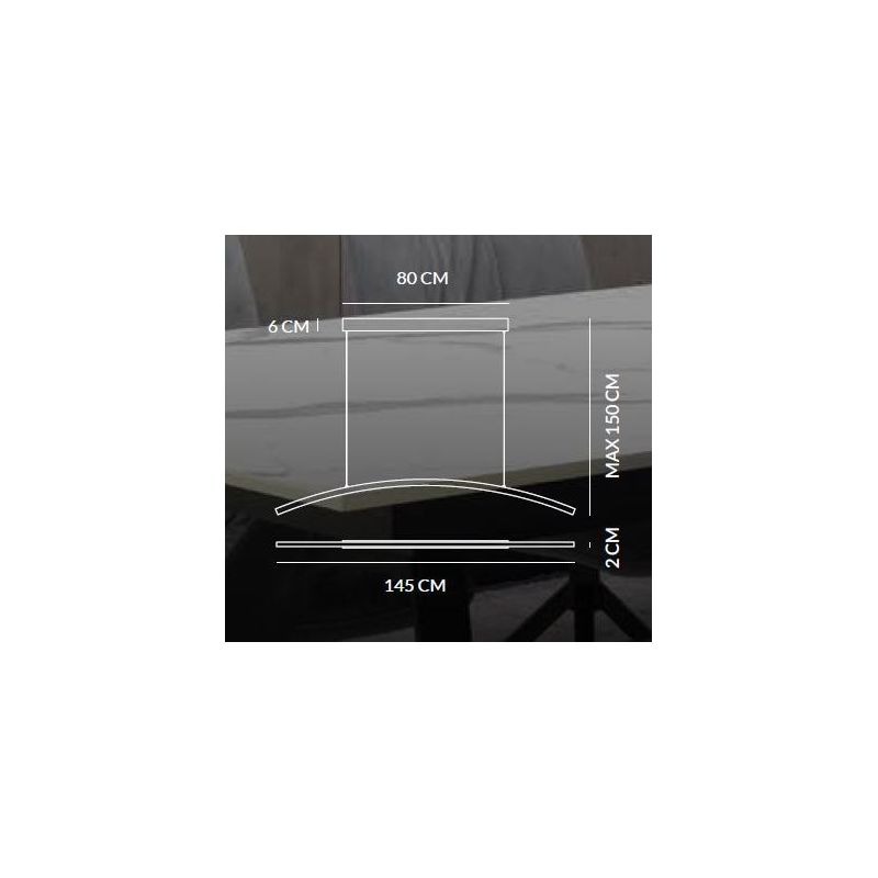 BOW SOSPENSIONE MODERNA AD ARCO LED 30W LUCE 3000K/4000K ALLUMINIO SABBIA,BIANCA O NERA Vivida International - Cristalensi Shop 
