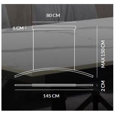 BOW SOSPENSIONE MODERNA AD ARCO LED 30W LUCE 3000K/4000K ALLUMINIO SABBIA,BIANCA O NERA Vivida International - Cristalensi Shop 