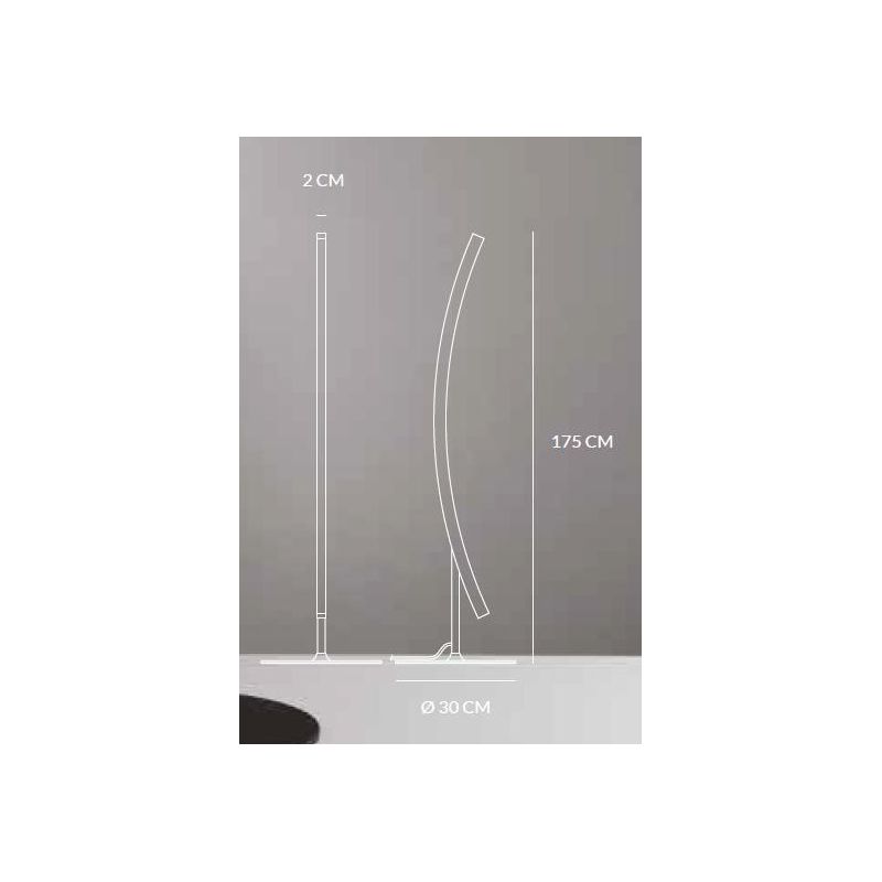 BOW PIANTANA MODERNA AD ARCO LED 26W LUCE 3000K IN ALLUMINIO BIANCO, SABBIA O NERO Vivida International - Cristalensi Shop Onlin
