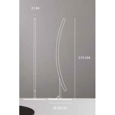 BOW PIANTANA MODERNA AD ARCO LED 26W LUCE 3000K IN ALLUMINIO BIANCO, SABBIA O NERO Vivida International - Cristalensi Shop Onlin