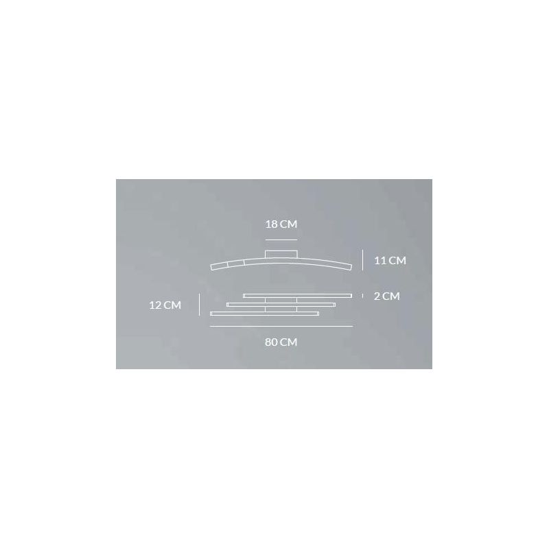 BOW PLAFONIERA MODERNA LED 36W LUCE 3000K/4000K IN ALLUMINIO BIANCO,SABBIA O NERO LARGHEZZA CM 80 Vivida International - Cristal