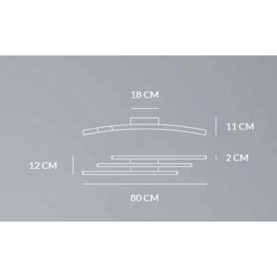 BOW PLAFONIERA MODERNA LED 36W LUCE 3000K/4000K IN ALLUMINIO BIANCO,SABBIA O NERO LARGHEZZA CM 80 Vivida International - Cristal