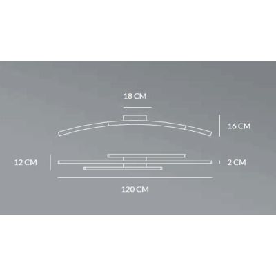 BOW PLAFONIERA MODERNA LED 48W LUCE 3000K/4000K IN ALLUMINIO BIANCO,SABBIA O NERO LARGHEZZA CM 120 Vivida International - Crista