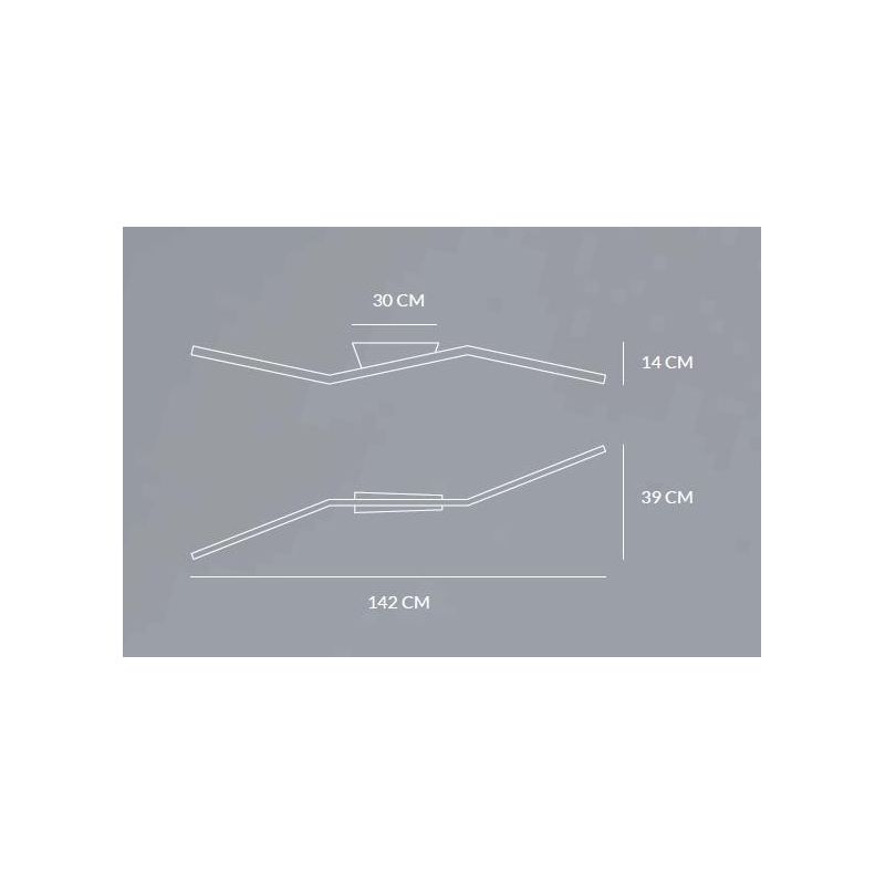 BOW PLAFONIERA APPLIQUE MODERNA LED 30W LUCE 3000K/4000K IN ALLUMINIO BIANCO,SABBIA O NERO LARGHEZZA CM 142 Vivida International