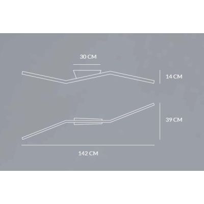 BOW PLAFONIERA APPLIQUE MODERNA LED 30W LUCE 3000K/4000K IN ALLUMINIO BIANCO,SABBIA O NERO LARGHEZZA CM 142 Vivida International