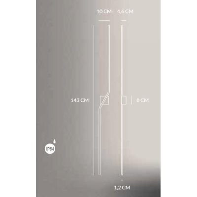 STICK LAMPADA LINEARE IP54 LED 10W LUCE 3000K ALLUMINIO BIANCO MODERNA ALTEZZA CM 143 Vivida International - Cristalensi Shop On